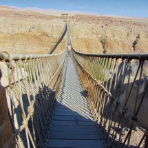 Suspension bridge to the petroglyphs of Miculla